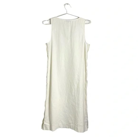 Madewell Linen Cotton Side Button Midi Dress Size M - Picture 6 of 6